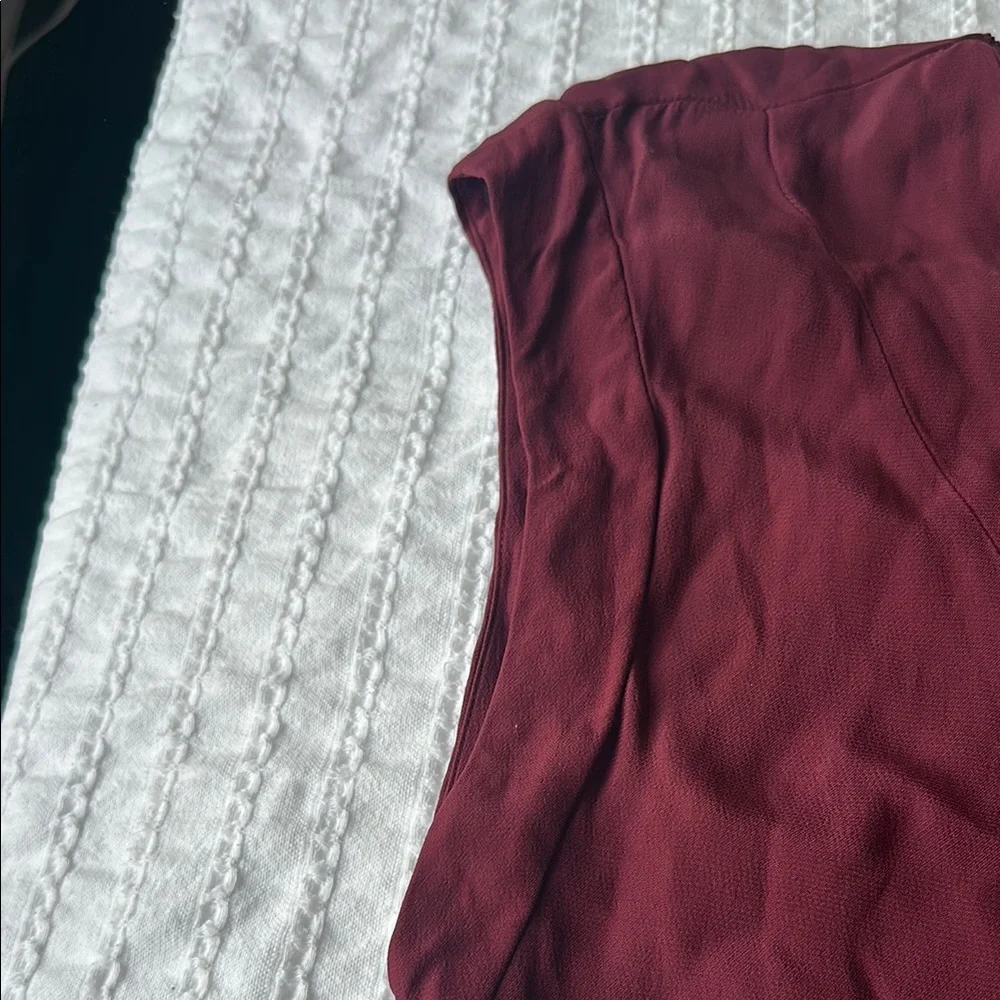 Red Wrap Blouse with Relaxed Fit - Picture 7 of 10